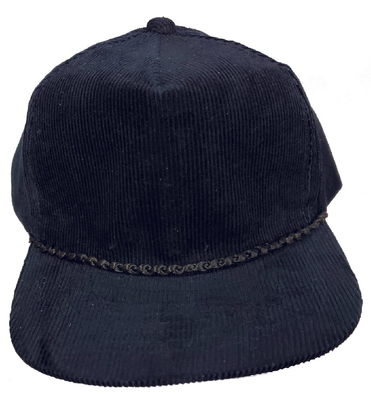 Black Corduroy Hat or Cap - 0120-01