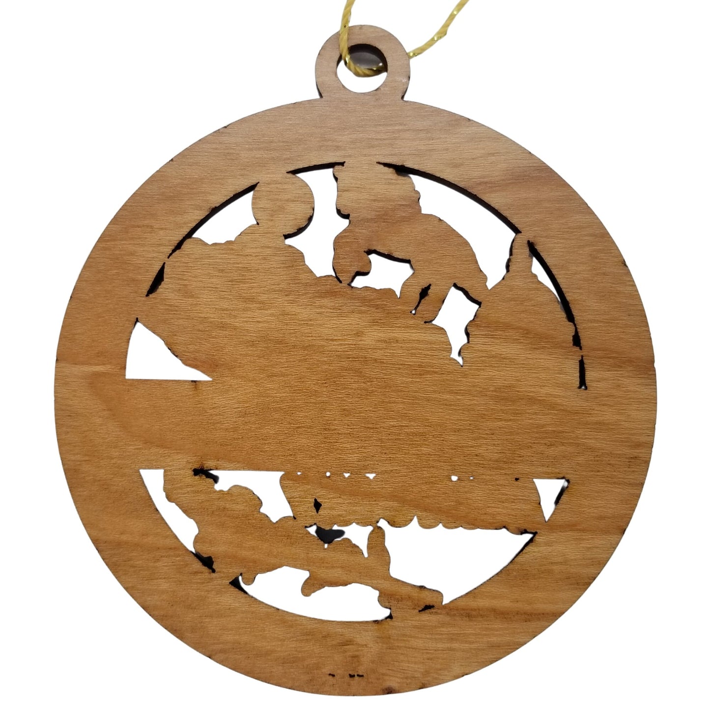 Kentucky Wood Ornament - KY Souvenir - Handmade Wood Ornament Made in USA State Shape Horse Basketball Capitol Butterfly Cardinal