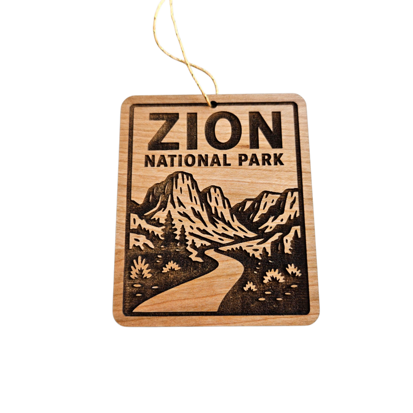Zion National Park Ornament Handmade Wood Souvenir Utah Rectangle - 15795