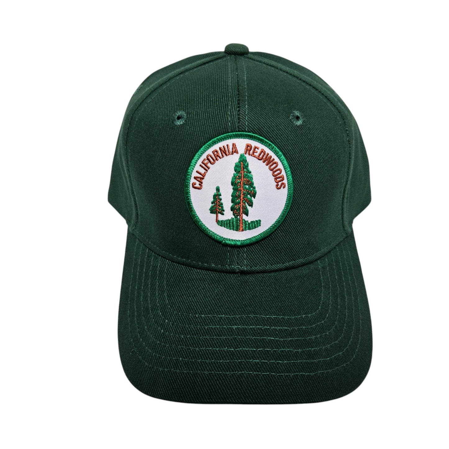 CALIFORNIA REDWOODS Circle Patch on Dark Green Basic Hat or Cap - H1006
