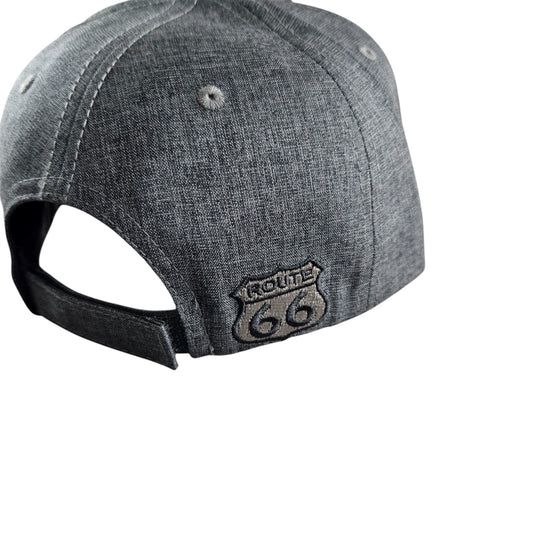 ROUTE 66 Shield Charcoal Gray Cap Hat - H1018
