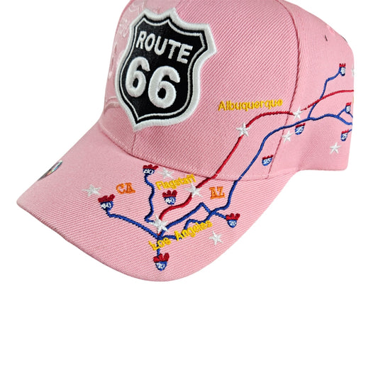 ROUTE 66 PINK Shadow Map Cap - H1022