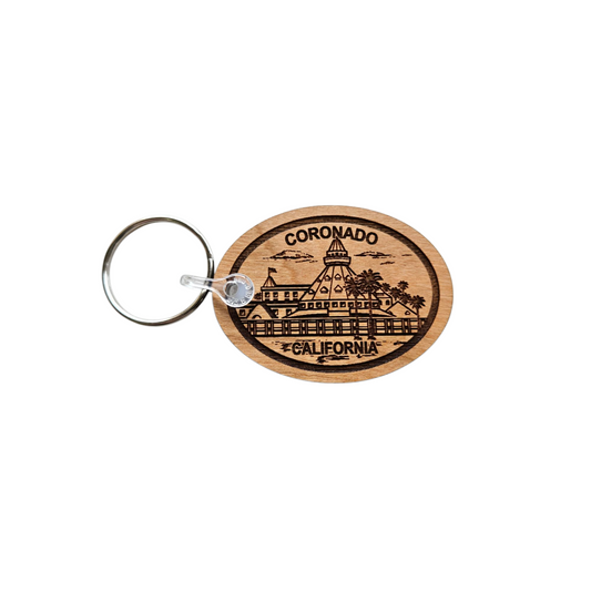 Coronado Resort Hotel California Keychain Wood Keyring Souvenir KC8174
