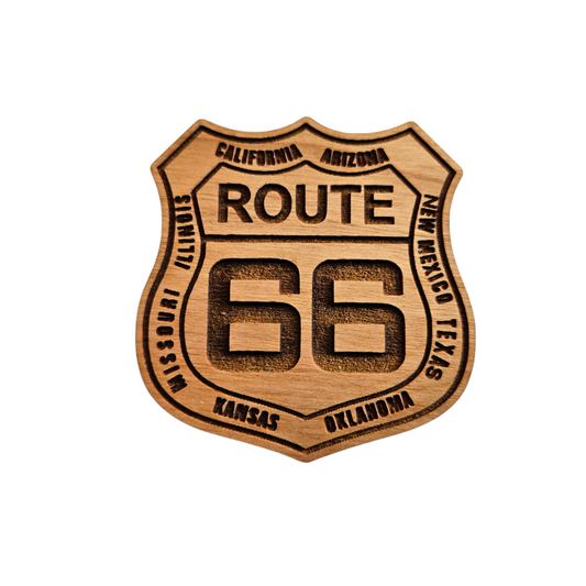 Route 66 Road Sign 8 States Wood Magnet Souvenir - M4053
