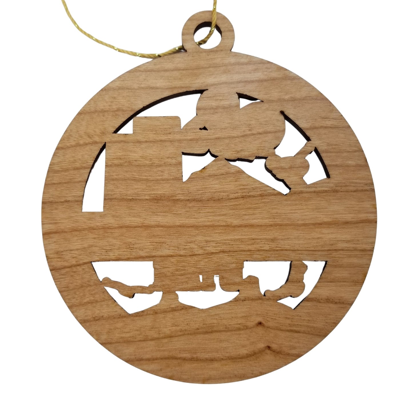 Utah Wood Ornament - UT Souvenir - Handmade Wood Ornament Made in USA State Shape Movie Theater Items Downhill Skiing Mountains Bee Cherry - 15596