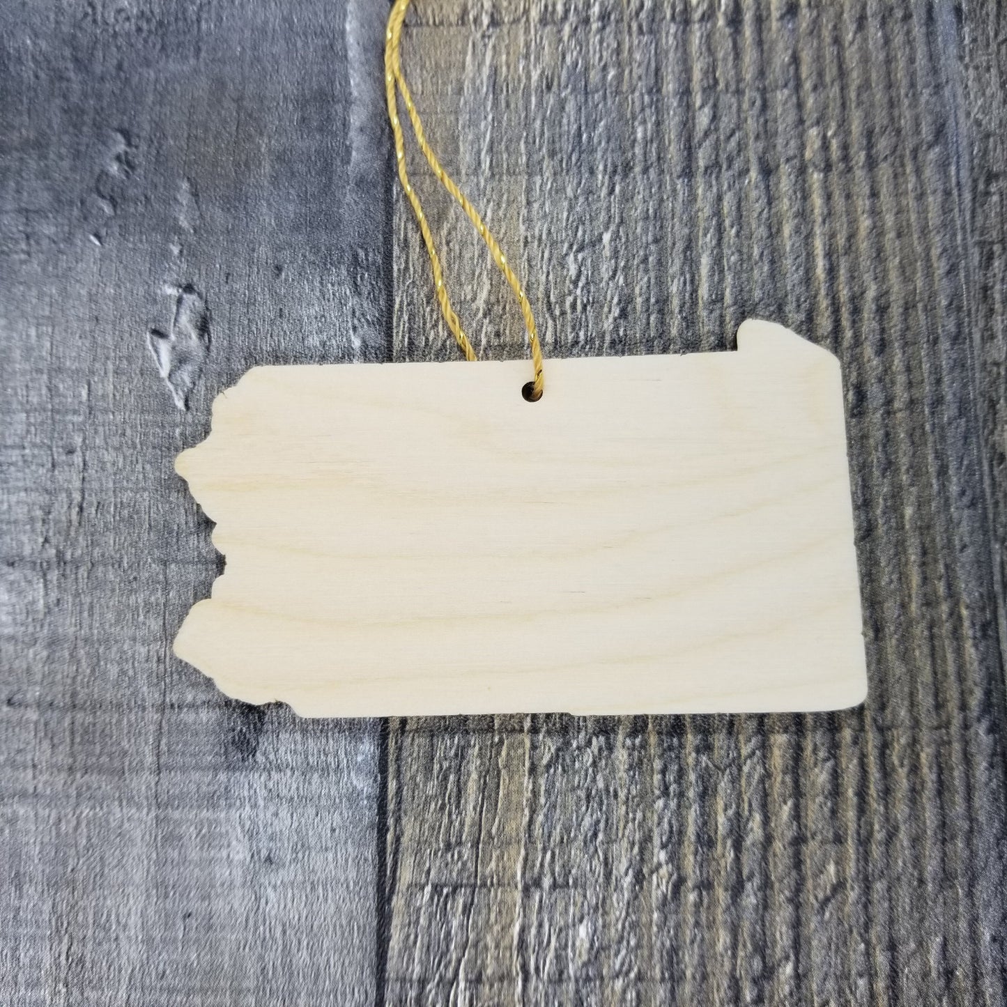 Pennsylvania Wood Ornament - PA State Shape with State Motto - Handmade Wood Ornament Made in USA Christmas Decor