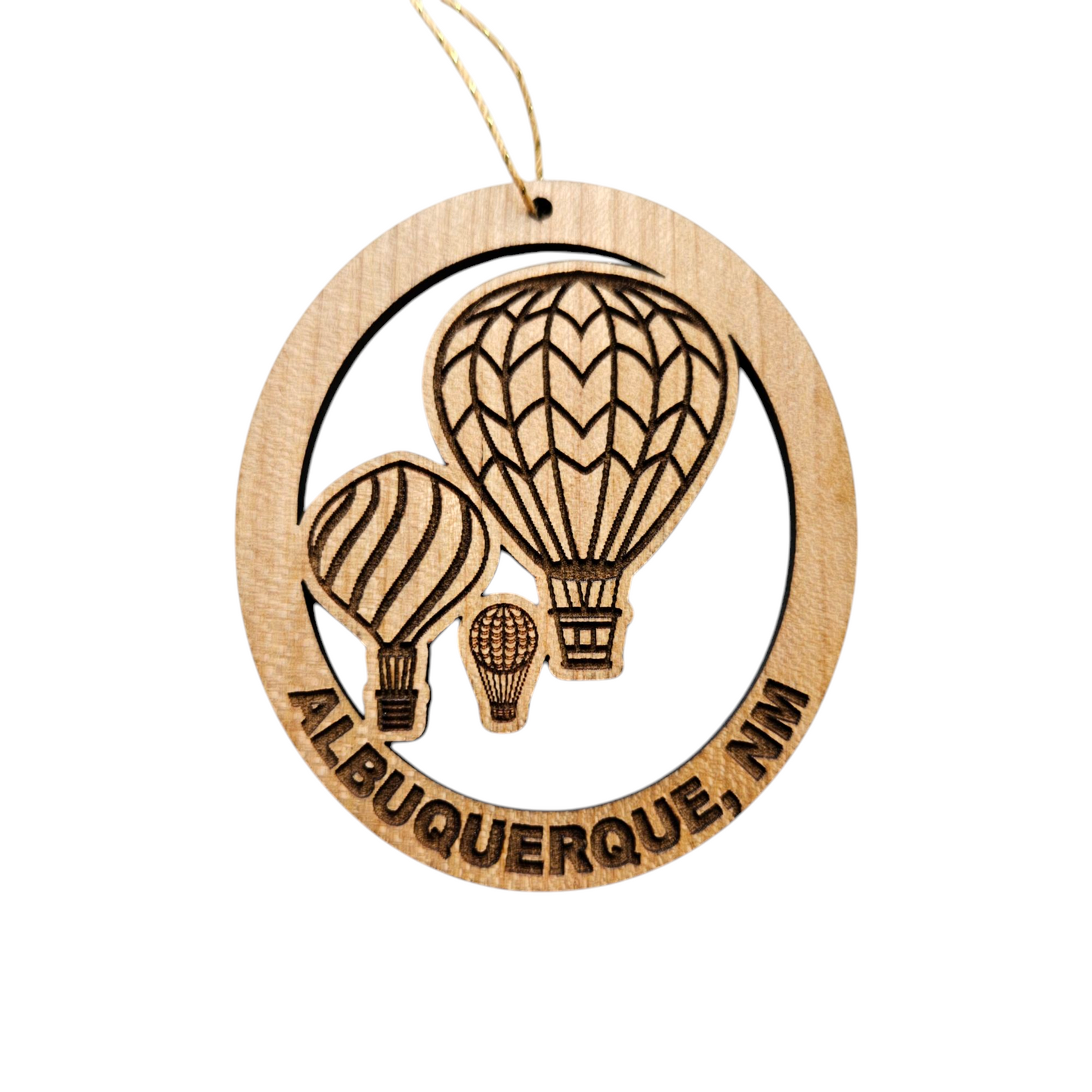 Albuquerque New Mexico Ornament Handmade Wood Ornament Souvenir NM Hot Air Balloons Travel Gift 15779
