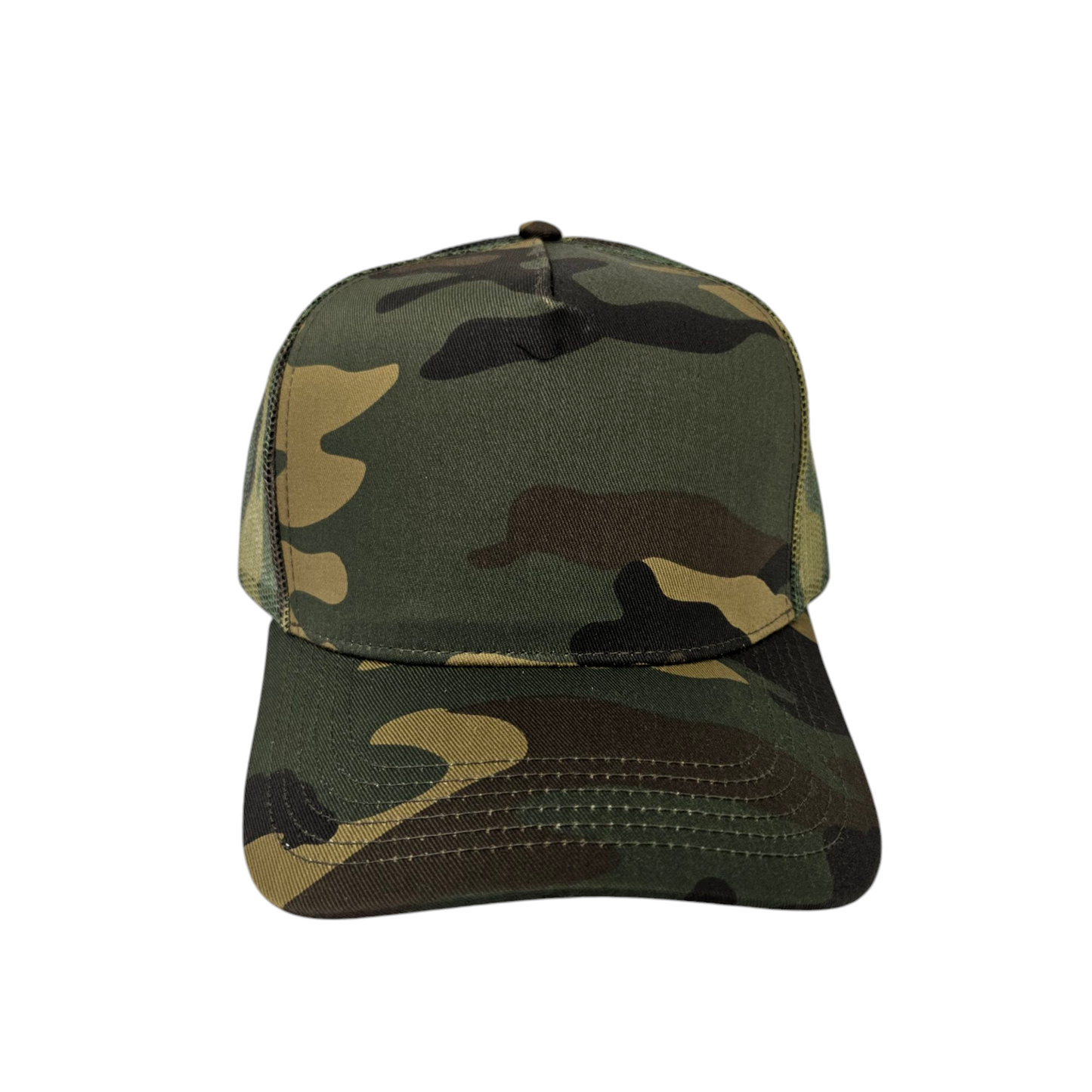 Solid Trucker Mesh Camo Cap or Hat - 0111-0129