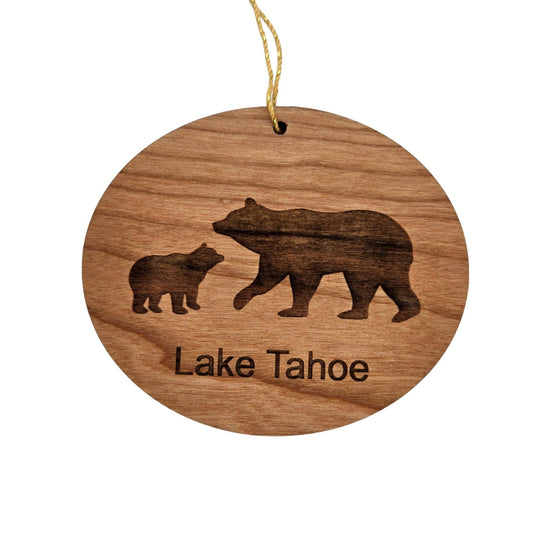 Lake Tahoe Ornament California Bear and Cub Wood Souvenir - 15747
