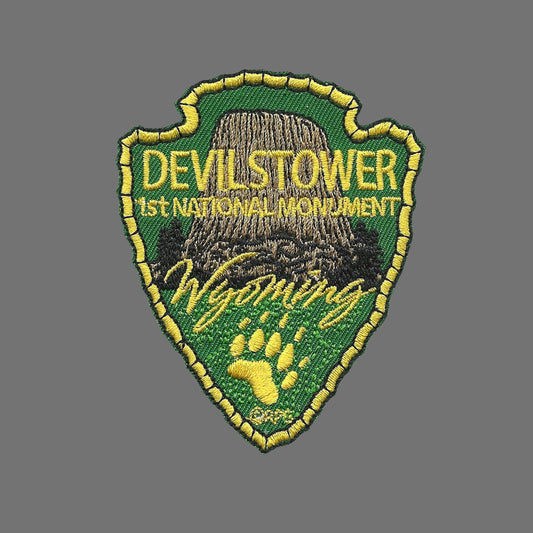 Devils Tower Wyoming Patch – WY - Arrowhead Travel Patch – Souvenir Patch 3" Iron On Devils Tower First National Monument