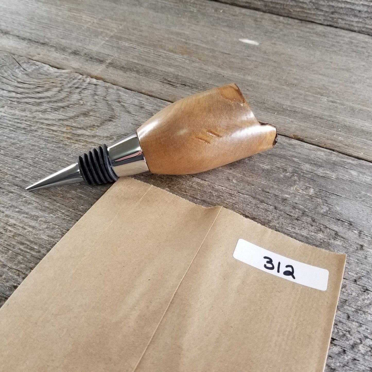 Maple Wine Stopper - Rustic Wood - Wedding Gift #312 Handmade Wood Gift