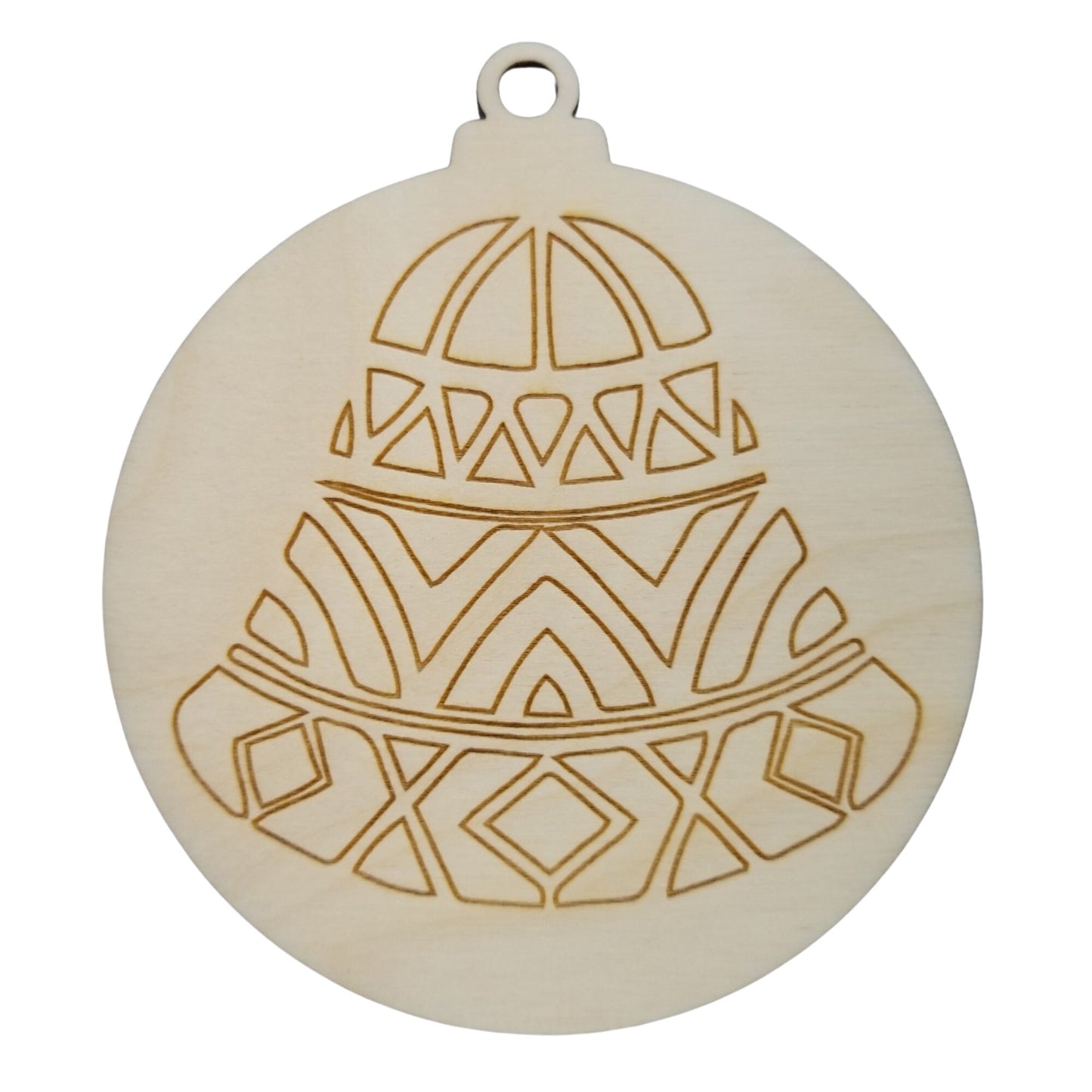 Color Your Own Ornament - Wood Art ONLY - Globe Engraved Bell Ornament DIY - Coloring Project - Craft Supply - Kids Craft Project