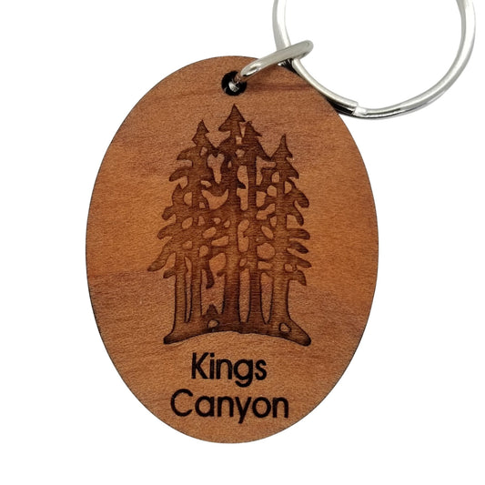Kings Canyon Big Trees Grove Wood Keychain California Wood Souvenir Travel Gift - 4080KING