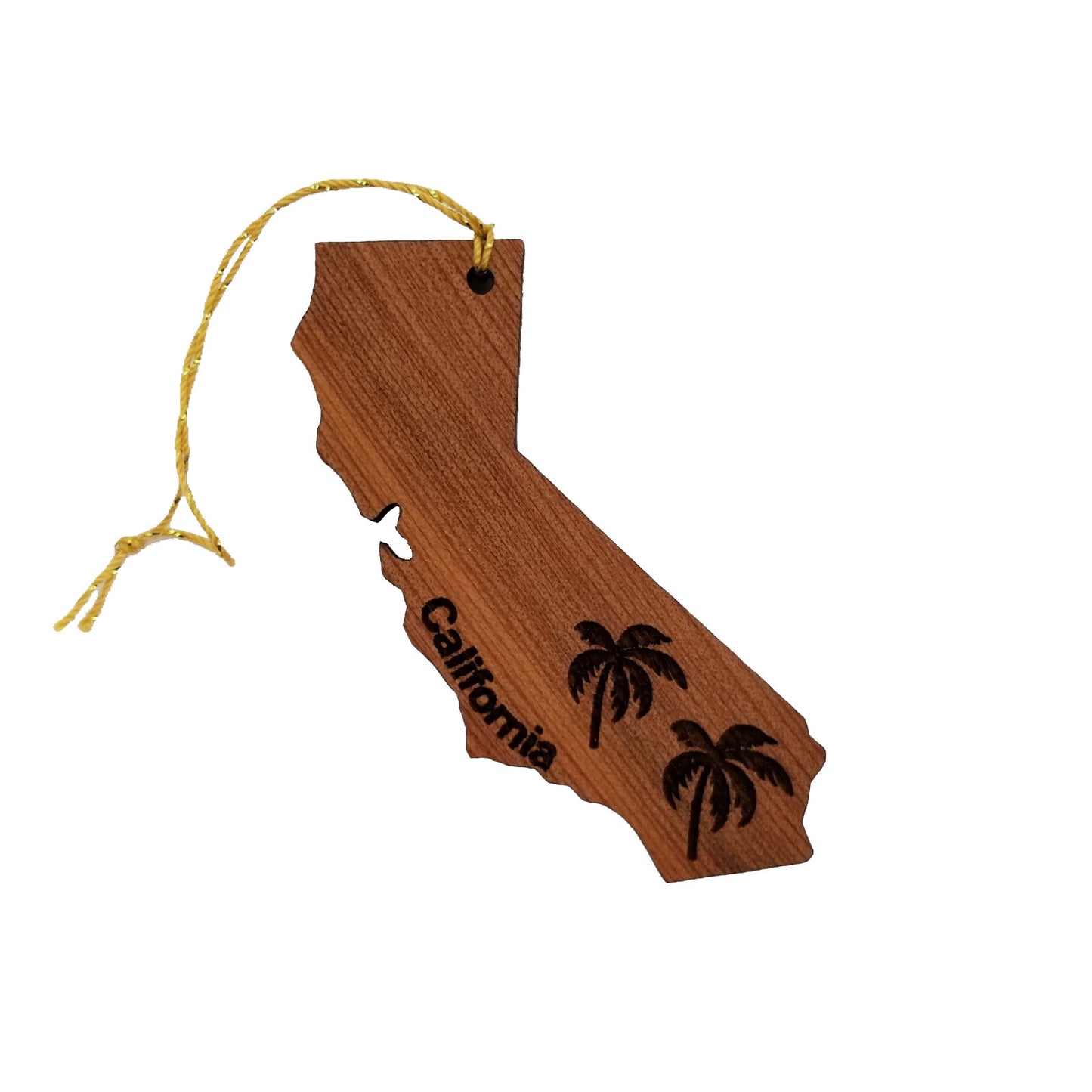 California Palm Trees State Shape Wood Ornament - 15033