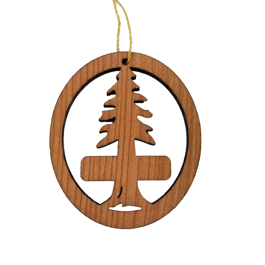 California Redwoods Ornament Handmade Wood Souvenir Made in USA Travel Gift 3" Tree With Sign - 15189