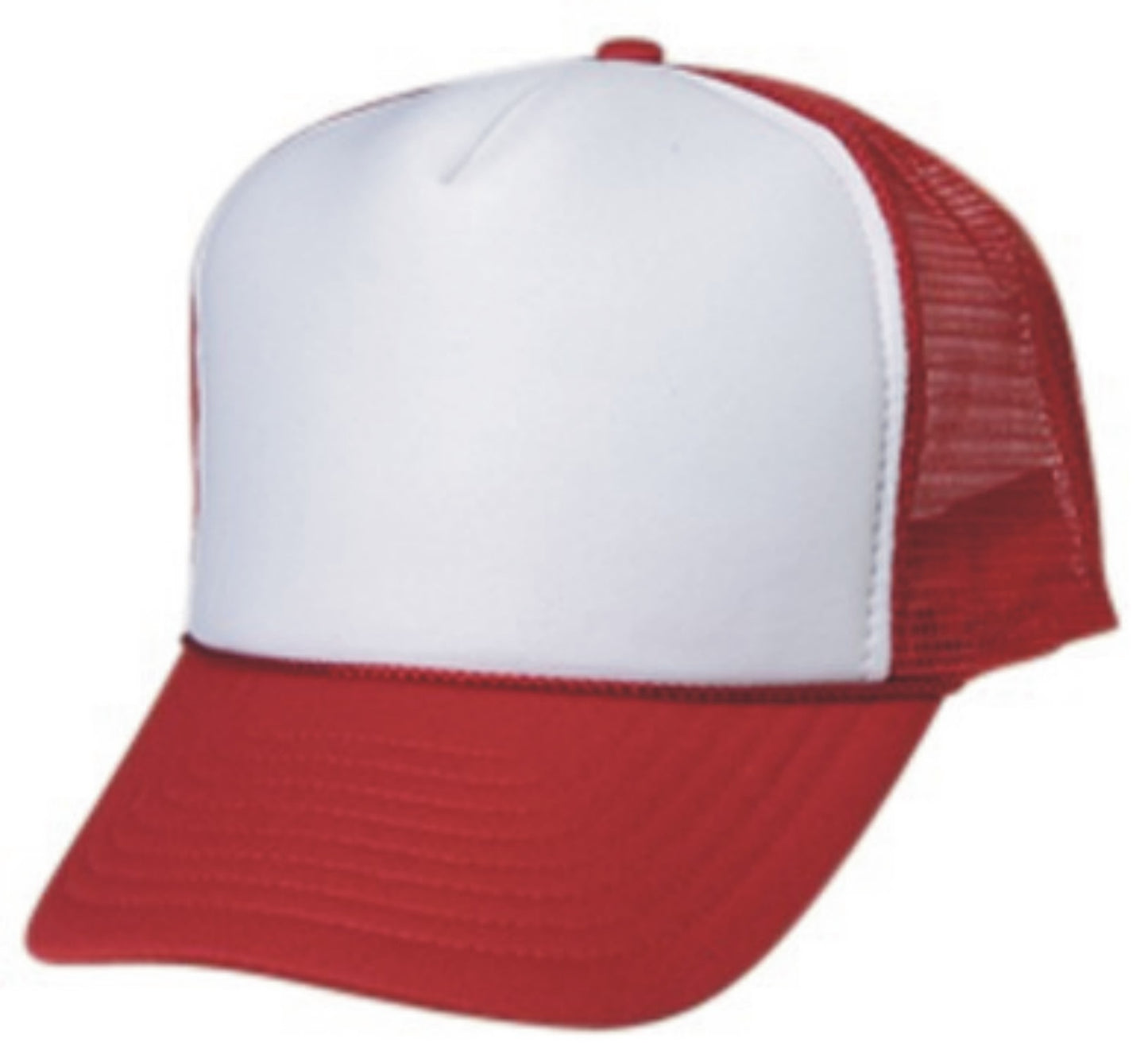 Trucker Mesh Red with WHITE Front Cap or Hat - 0111-36/39/36