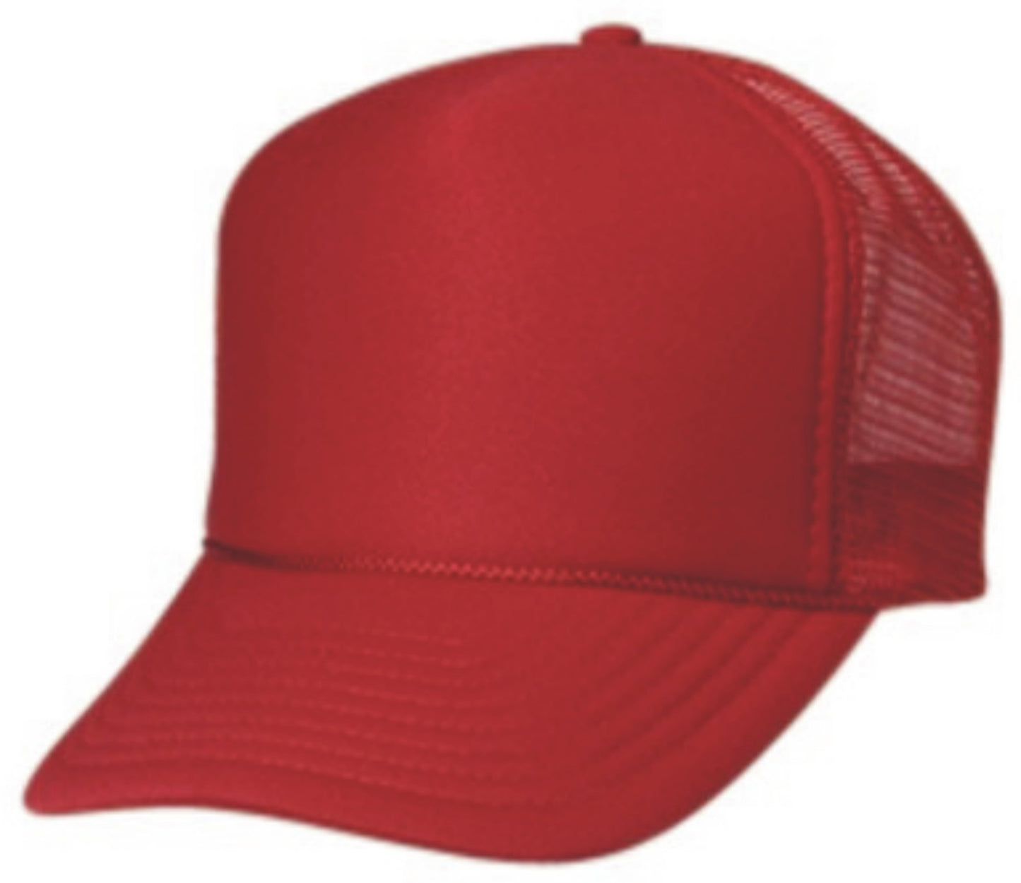 Solid Trucker Mesh Red Cap or Hat - 0111-36