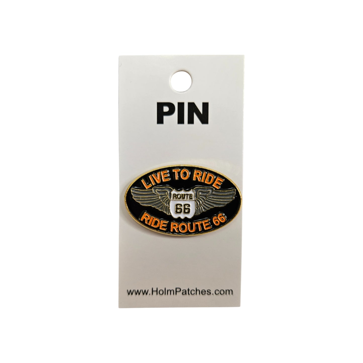 LIVE TO RIDE ROUTE 66 hat pin - 0475-0066-LIVE