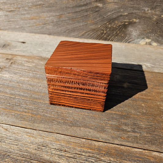 Wood Ring Box Redwood Rustic Handmade California Redwood -3155 ASST