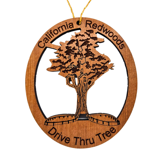 Drive Thru Tree Christmas Ornament Handmade Wood Souvenir - 1055L
