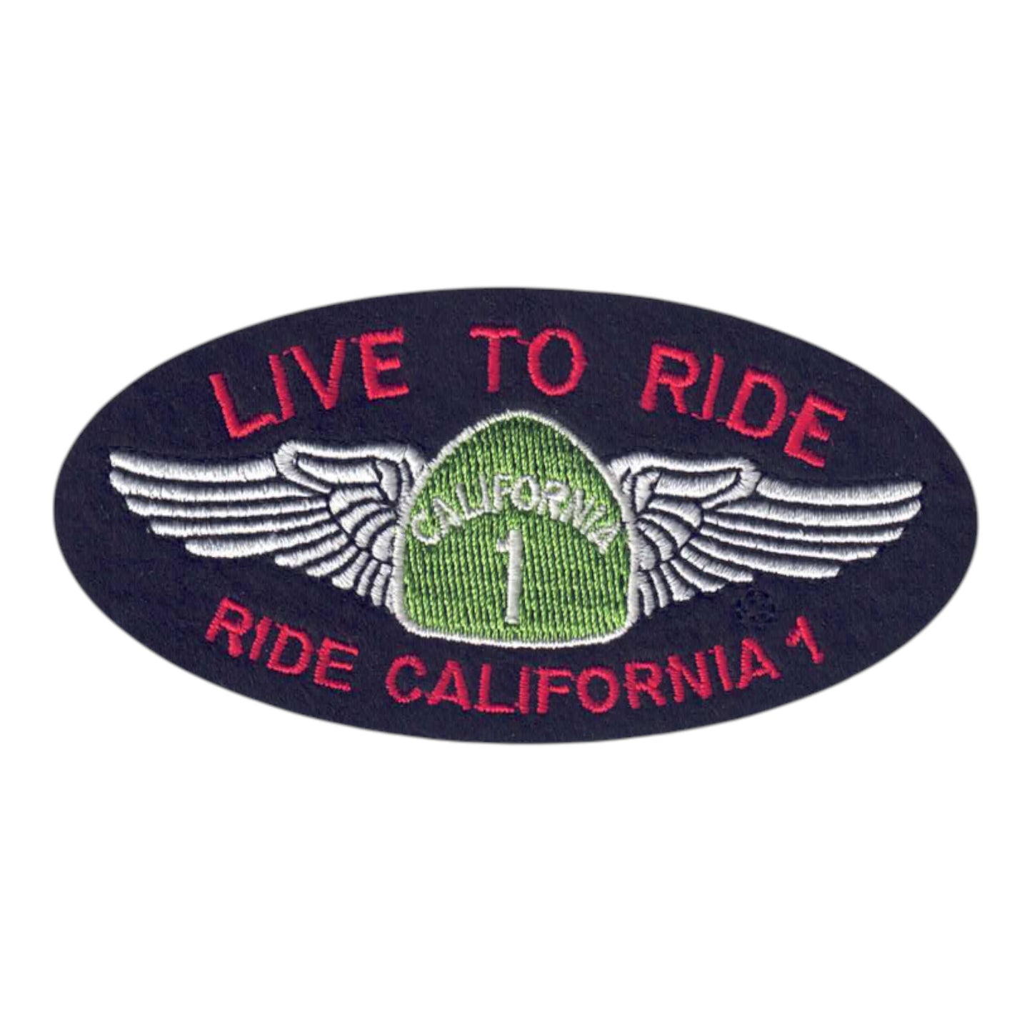 LIVE TO RIDE - CALIFORNIA 1 Red Text Patch - 1232-36