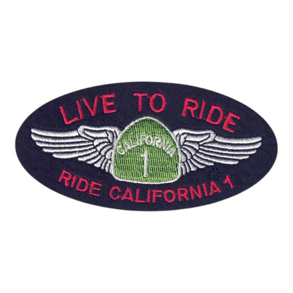 LIVE TO RIDE - CALIFORNIA 1 Red Text Patch - 1232-36