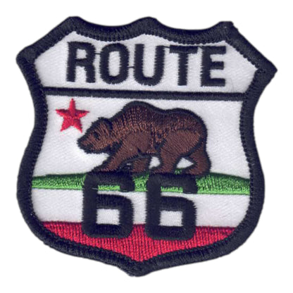 ROUTE 66 on CALIFORNIA Bear Flag Patch - 1237