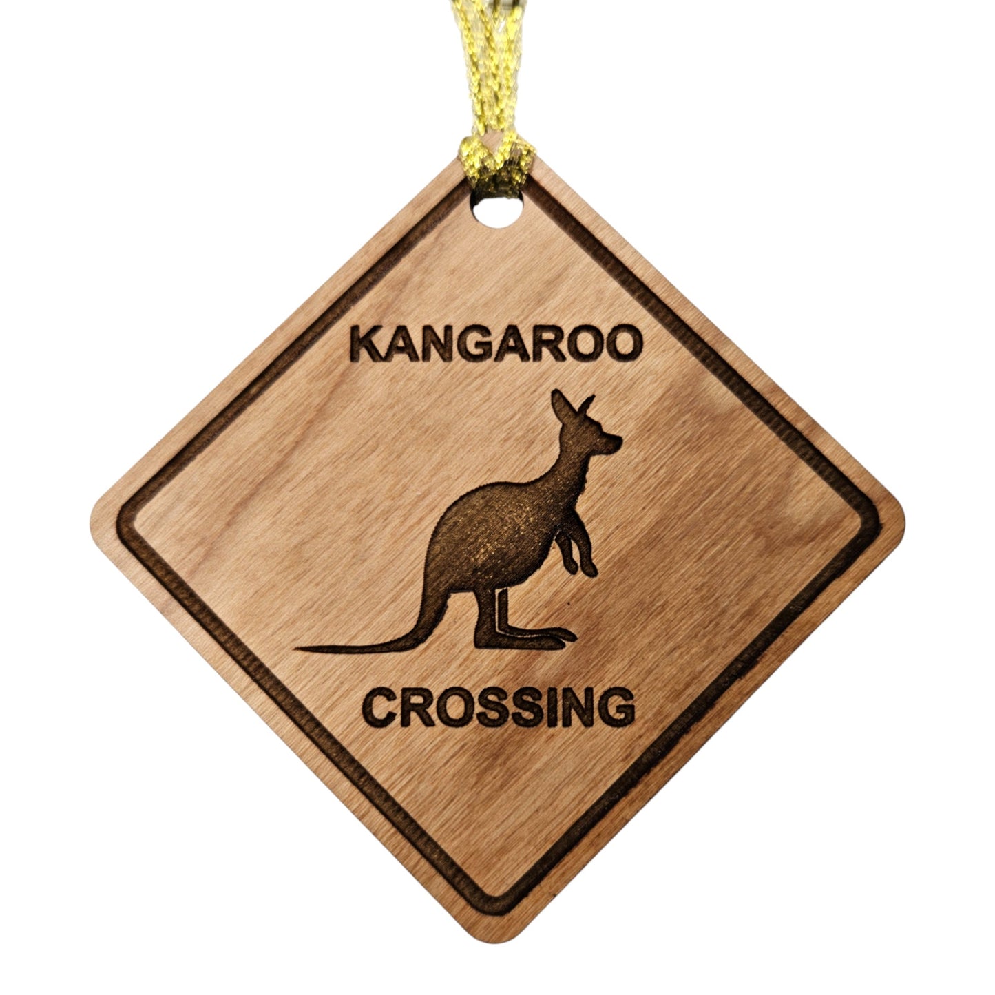 Kangaroo Crossing Ornament -  Wood Souvenir - 15222