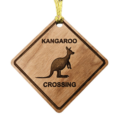 Kangaroo Crossing Ornament -  Wood Souvenir - 15222