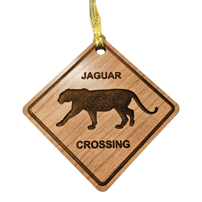 Jaguar Crossing Ornament - Wood Souvenir - 15223