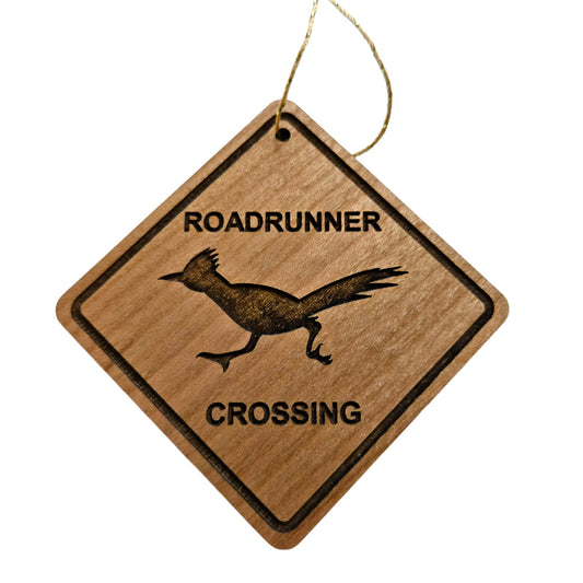 Roadrunner Crossing Ornament - Roadrunner Ornament - Wood Handmade in USA - Roadrunner Christmas - 15287
