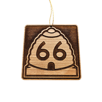 Utah Wood Ornament -  Beehive State 66- Handmade in USA Souvenir - 15788
