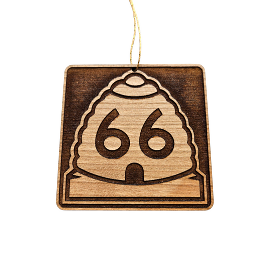 Utah Wood Ornament -  Beehive State 66- Handmade in USA Souvenir - 15788