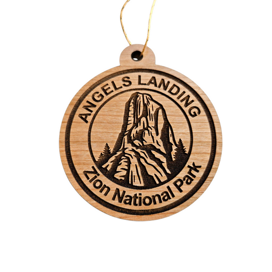 Angels Landing Zion National Park Ornament Handmade Wood Souvenir Utah - 15794