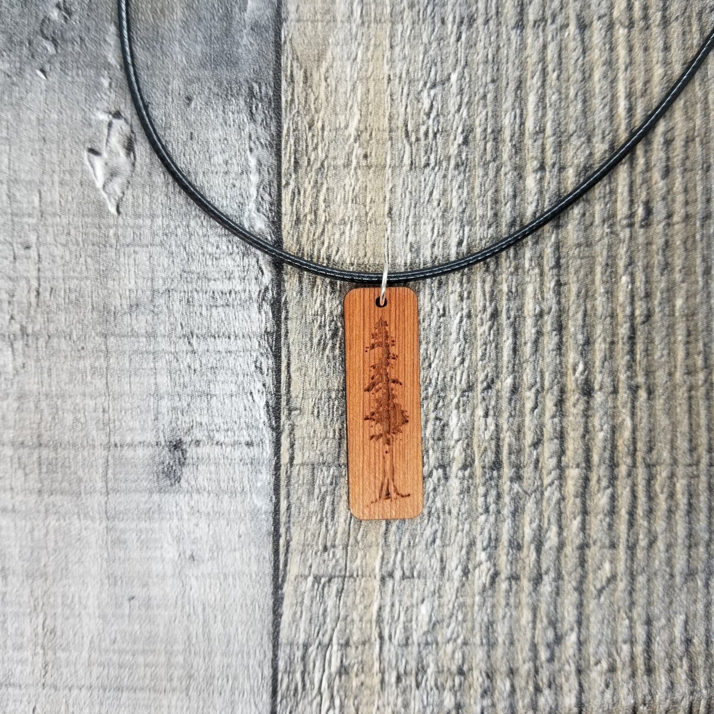 Big Tree Redwood Tree Necklace - Wood Necklace - CA Souvenir Keepsake - N2