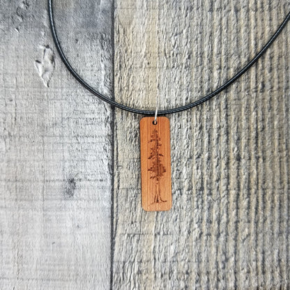 Big Tree Redwood Tree Necklace - Wood Necklace - CA Souvenir Keepsake - N2