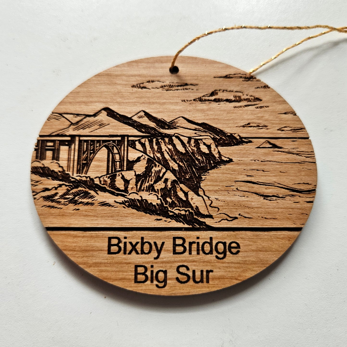 Bixby Bridge Carmel California Ornament - Handmade Wood Ornament - 15759