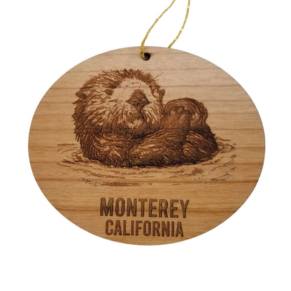 Monterey California Coastal Wood Ornament Otter Souvenir - 15507