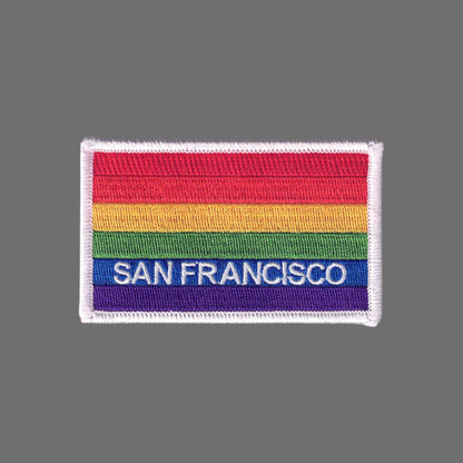 SAN FRANCISCO Rainbow Flag White Border Patch - 4059-39