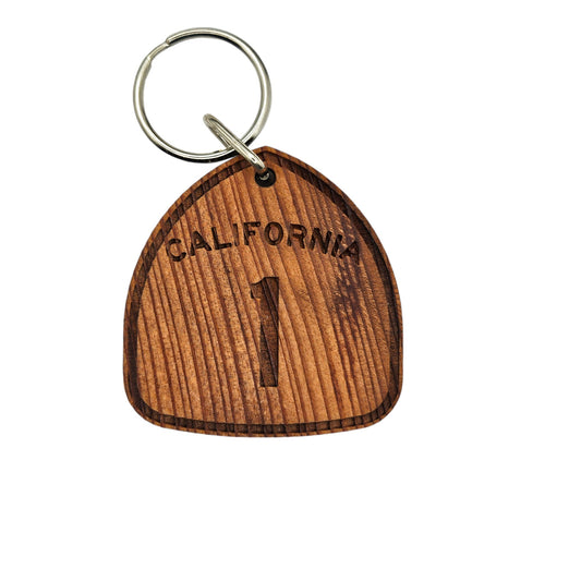 California Highway 1 US Hwy Wood Keychain California wood Souvenir Travel Gift -4087