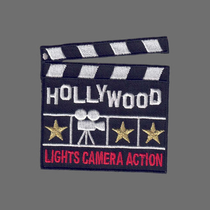 HOLLYWOOD clapper souvenir embroidered patch - 4657