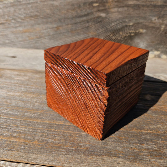Wood Ring Box Redwood Rustic Handmade California Redwood -3155 ASST