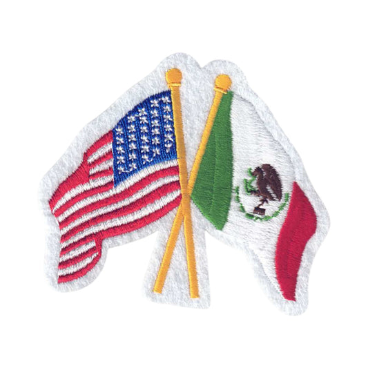 Mexico and USA Flags Patch - 6495