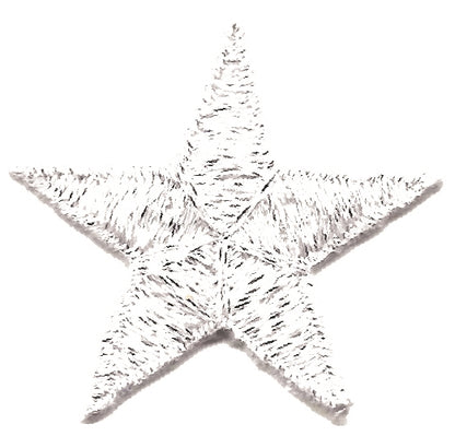 Silver Embroidered Star Patch 1.75 Inch 7402-58M