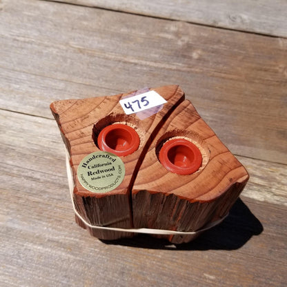 Wood Salt and Pepper Shakers Redwood Rustic Handmade - 1056 ASST