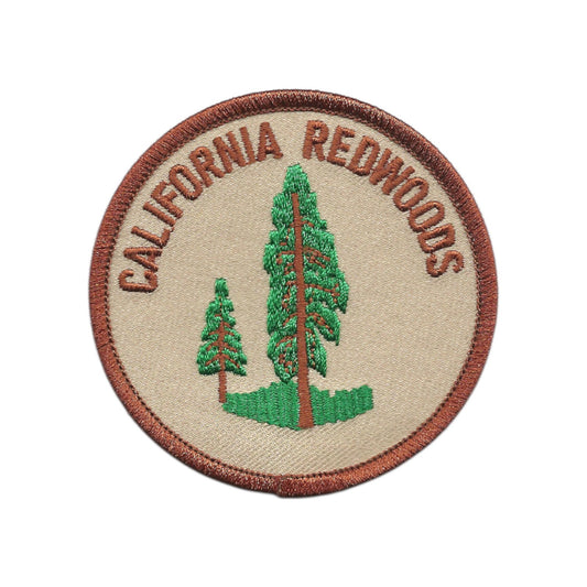 CALIFORNIA REDWOODS Brown Souvenir Embroidered Patch Iron On - CA-08-17