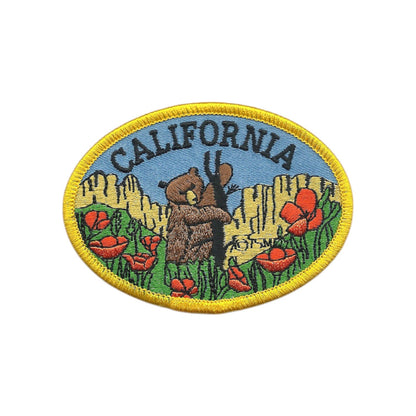 California Bear and Poppies Souvenir Patch - CA-59