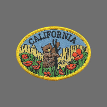 California Bear and Poppies Souvenir Patch - CA-59