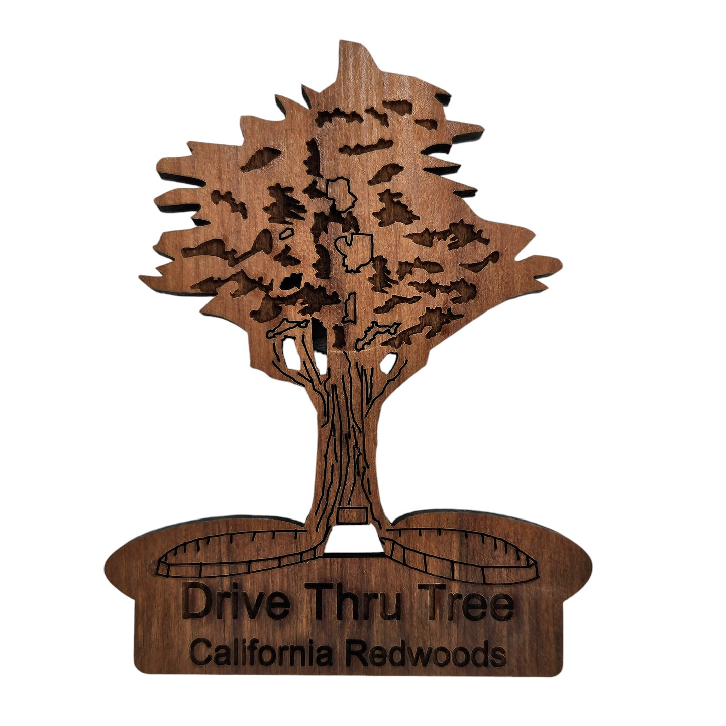 Drive Thru Tree Wood Magnet - M 4004