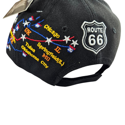 ROUTE 66 Black Shadow Road City Map Cap Hat -  H1023